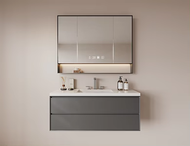 modern sink bathroom cabinet 3d model