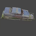 Vintage Rusted Car with Weathered Body Parked on Moss Covered Concrete Platform