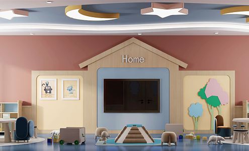 Modern Classroom Kindergarten Classroom 3d model