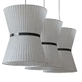 Modern Pleated Pendant Light With Metallic Band Design 3d model