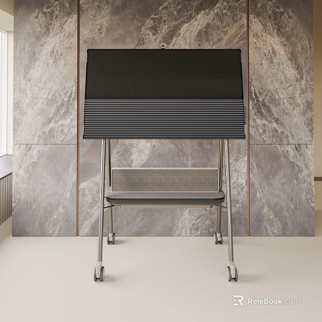 Stylish TV On Mobile Stand In Modern Room 3d model