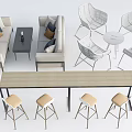 Modern Table and Chair Set Featuring Sofa Coffee Table Accent Chairs Bar Table Bar Stools 3d model