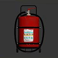 Building Fire Safety Equipment Red Wheeled Fire Extinguisher With Instruction Label