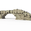 Solid Rustic Stone Arch Entrance Gate With Classic Architectural Design Details