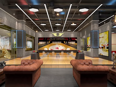 Industrial LOFT Bowling Alley Bowling Squash Alley 3d model Industrial LOFT Bowling Alley Bowling Squash Alley 3d model