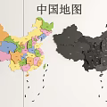Decorative Chinese Map Wall Decor with Colorful and Black Design for Home Decoration