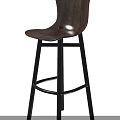 Modern Wooden Bar Stools With Sleek Black Metal Legs And Comfortable Curved Seats