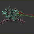 Rustic Brown Mechanical Weapon With Double Barrel Cannon Tracked Base And Industrial Design
