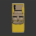 Yellow Convertible Pickup Truck with White Accents Brown Seats and Open Bed
