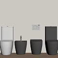 Contemporary Toilet Designs With White And Black Color Options For Modern Bathroom