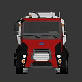 Red Cab White Tank Heavy Duty Tanker Truck With Ladder Logo And Shiny Surface