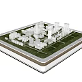Commercial Equipment Urban Architectural Model Display With Buildings And Green Areas