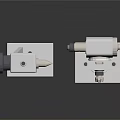Industrial Equipment Two White Mechanical Units With Metal Shafts And Precision Bases