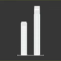 Modern Twin High Rise Office Buildings With Sleek Glass Facade And Contemporary Design