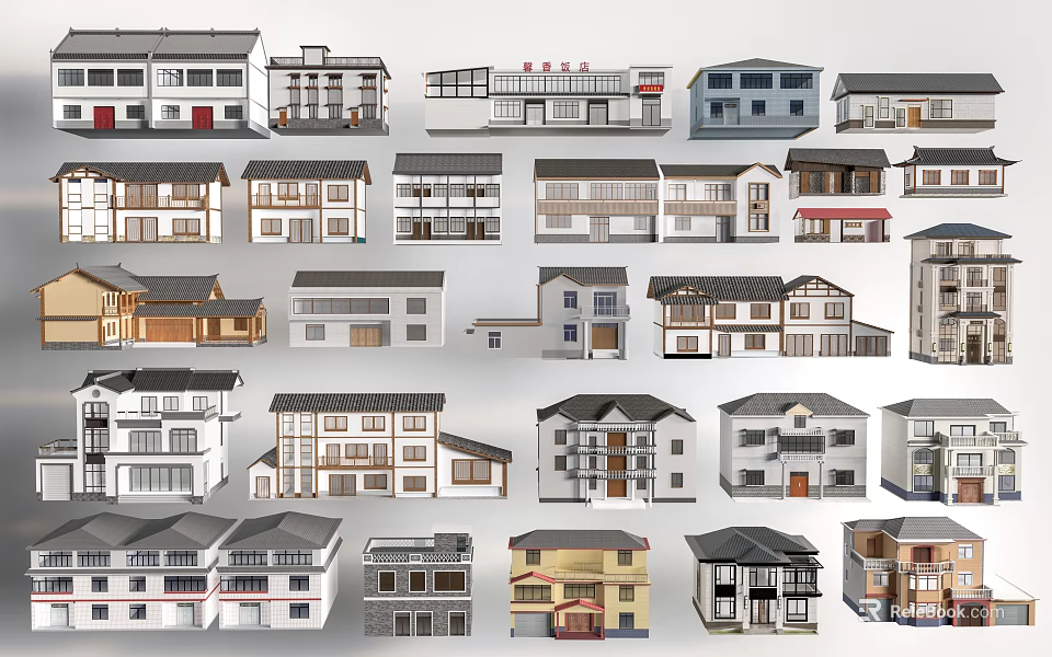Rural Self Built Houses Various Architectural Styles And Design Ideas 3d model 