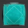 Green Decorative Cube Container With Lid Geometric Patterns And White Corners