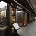 Religious Belief Exhibition Hall With Sacred Artifacts Display Cabinets And Digital Screens
