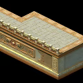 Traditional Ancient Architecture Platform Base With Ornate Carvings Golden Borders And Tiled Top