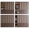 Modern Wooden Wardrobe Design With Louvered Doors Open Storage And Hanging Space