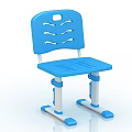Blue Adjustable Kids Chair With Hollow Back And White Blue Legs