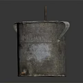 Rusty Vintage Metal Bucket With Two Handles Central Metal Rod And Bottom Valve