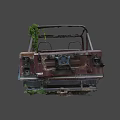 Rusted Jeep Wrangler Abandoned Vehicle With Overgrown Vines And Damaged Body