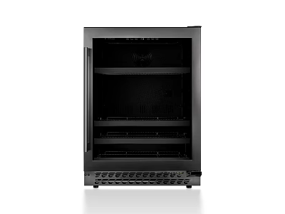 Small Black Glass Door Kitchen Appliance With Storage Shelves And Compact Design 3d model
