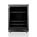 Small Black Glass Door Kitchen Appliance With Storage Shelves And Compact Design