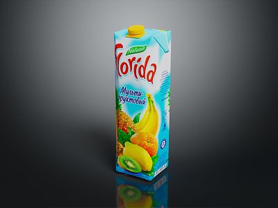 Modern Fruit Juice Beverage Bottle Beverage Cans Fruit Juice model