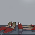 Elegant Red Women's Flat Shoes With Pointed Toe And Smooth Leather Design