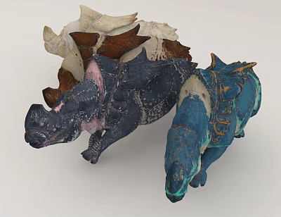 Display Of Three Dinosaur Models With Varied Colors And Shapes 3d model Display Of Three Dinosaur Models With Varied Colors And Shapes 3d model