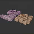 Gray Stone Puzzle Blocks With Textured Surface Stacked And Connected Design