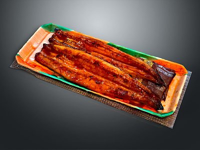 Grilled Eel Fish Grilled Fish Fried Fish with Iron 3d model