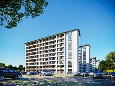 School Middle School Dormitory Building Teaching Building Residential Car Parking Chinese Residential School Night View Kindergarten Building 3d model