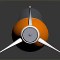 Futuristic Orange And White Spacecraft With Transparent Cockpit And Sleek Wings
