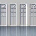 Four White Modern Casement Doors With Glass Grid Panels In Interior Design