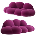 Stylish Purple Round Fabric Single Sofa For Modern Cozy Living Room