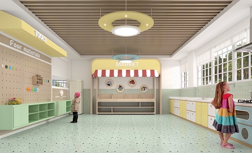 Modern Kindergarten Baking Room Small Kitchen Handmade Room 3d model