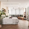Elegant Beauty Hair Salon Interior With Comfortable Chairs Workstations And Stylish Lighting