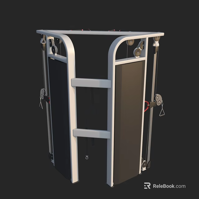 Sleek Modern Elevator Door Design With White Frame And Black Panel Structure 3d model 