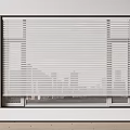 White Window Blinds With Modern Design And Light Filtering City View 3d model