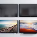 Ultra Slim Smart TV Displaying Scenic Ocean Sunset And Beach Views