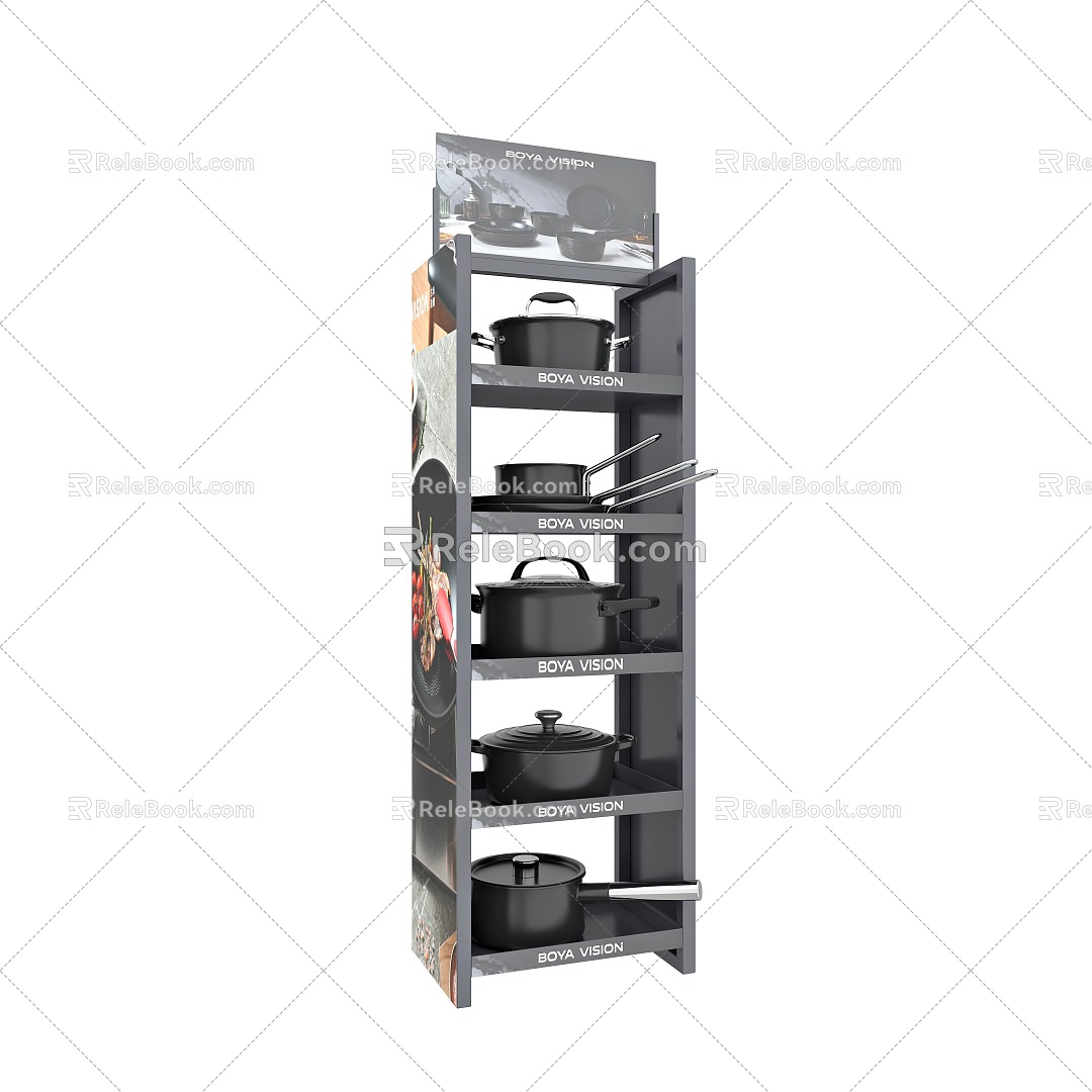 Shelf Customized Rack Display Rack Product Rack Iron Rack Roller Rack Rotating Rack Steel Structure Kitchenware Display Jewelry Rack Vertical Display Rack Hook Shopping Mall 3d model