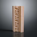Stylish Wooden Columnar Decor with Intricate Carved Patterns as Household Ornament