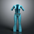 Blue Short Sleeved Overalls With Waist Belt For Daily Casual Wear And Style