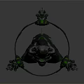 Futuristic Biomechanical Creature Character With Glowing Green Accents And Mechanical Armor