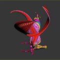 Colorful Artistic Mythical Animal Featuring Decorative Antlers Vibrant Wings And Intricate Patterns