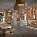 Modern School Interior Design With Wooden Elements Honeycomb Pendant Lights And Natural Light