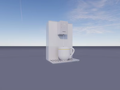 White Water Dispenser For Daily Use With Ceramic Cup And Modern Design 3d model