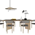 Quiet table and chair combination 3d model